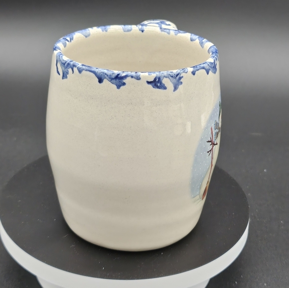 Marshall Texas Stoneware Pottery Mug Snowman Cardinal Broom Coffee Cup Cocoa Tea - Picture 4 of 8